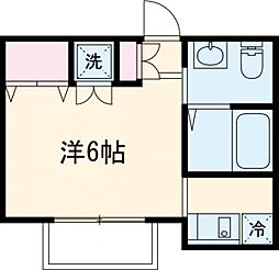 カルム吉祥寺 1階ワンルームの間取り