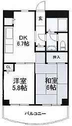 カスタムホームズ浦安 2DKの間取図画像