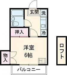 都営新宿線 一之江駅 徒歩11分の賃貸アパート 2階1Kの間取り