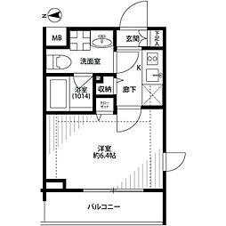 京王井の頭線 富士見ヶ丘駅 徒歩7分の賃貸マンション 1階1Kの間取り