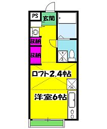 東京メトロ東西線 浦安駅 徒歩29分の賃貸アパート 2階ワンルームの間取り