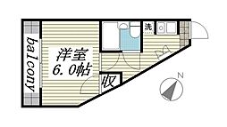 ＴＫマンション 1階1Kの間取り