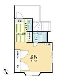 サンライフ赤羽 2階ワンルームの間取り