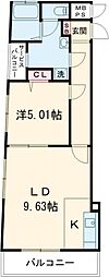 日暮里舎人ライナー 扇大橋駅 徒歩4分の賃貸マンション 4階1LDKの間取り