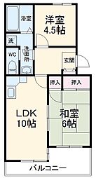 ソレイユ幕張 2LDKの間取図画像