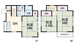 JR総武線 新検見川駅 徒歩19分の賃貸一戸建て 1階3Kの間取り
