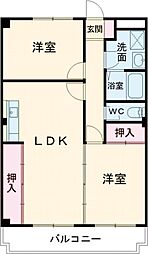 サニーガーデン 2LDKの間取図画像