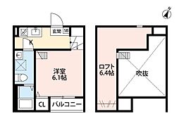 Ｇｒａｎ　Ｆｅｌｉｃｉａ（グラン　フェリシア） 2階1Kの間取り