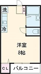 フラワーハイツ ワンルームの間取図画像
