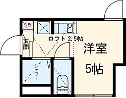 スマイラス新小岩 2階ワンルームの間取り