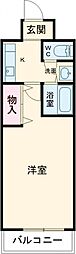 小田急小田原線 町田駅 徒歩3分の賃貸マンション 2階1Kの間取り