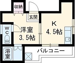 東本郷アパート 1Kの間取図画像