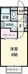 アムール　ピジョン 2階1Kの間取り