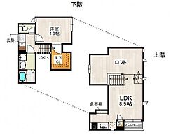 ＣＢ千葉ルティア 2階1LDKの間取り