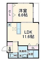 ＣＡＳＡ　ＲＩＶＩＥＲＡ 1階1LDKの間取り