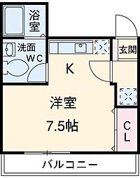 JR総武線 千葉駅 徒歩11分の賃貸マンション 4階ワンルームの間取り