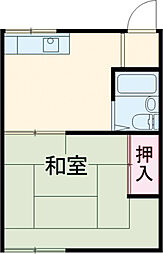 グリーンハイツ 2階1Kの間取り