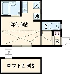 パンテール西荻 2階ワンルームの間取り