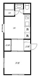 JR中央線 荻窪駅 徒歩8分の賃貸アパート 1階1DKの間取り