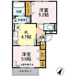 アンバサル 2Kの間取図画像