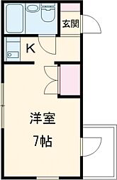 ＭＯＲＥ国立 3階ワンルームの間取り