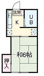 ハイムエンゼル 1階1Kの間取り