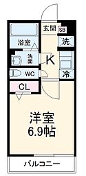 JR横浜線 町田駅 徒歩19分の賃貸アパート 1階1Kの間取り