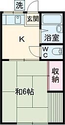 コーポ阿部 1階1Kの間取り