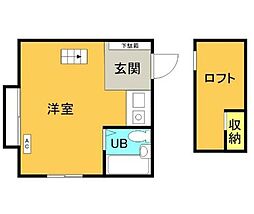 JR中央線 立川駅 徒歩14分の賃貸アパート 1階1Kの間取り