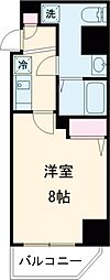 京王線 東府中駅 徒歩6分の賃貸マンション 12階1Kの間取り