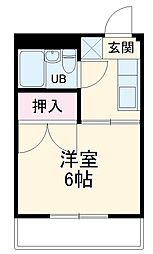 豊橋鉄道渥美線 小池駅 徒歩6分の賃貸マンション 3階1Kの間取り