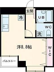 京王線 布田駅 徒歩5分の賃貸マンション 5階ワンルームの間取り