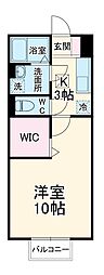小田急小田原線 相武台前駅 徒歩10分の賃貸アパート 1階1Kの間取り