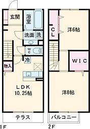 京王線 つつじヶ丘駅 バス8分 深大寺東町1丁目下車 徒歩4分の賃貸テラスハウス 1階2LDKの間取り