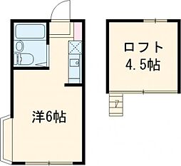 JR南武線 矢野口駅 徒歩8分の賃貸アパート 1階ワンルームの間取り