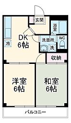 マノアール相模大野 1階2DKの間取り