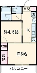 メゾンヴェール 1階2Kの間取り