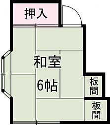 渡邊荘 ワンルームの間取図画像