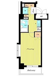 東急田園都市線 駒沢大学駅 徒歩10分の賃貸マンション 4階1Kの間取り