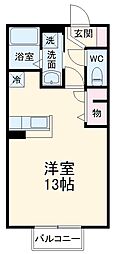 JR飯田線 三河一宮駅 徒歩16分の賃貸アパート 1階1Kの間取り