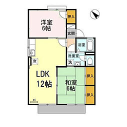 豊橋鉄道東田本線 赤岩口駅 徒歩7分の賃貸アパート 2階2LDKの間取り