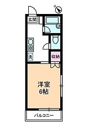 エンゼルフラッツ 1Kの間取図画像