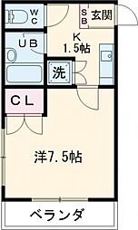 ゼルコーバ 1階1Kの間取り
