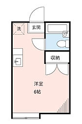 京成本線 青砥駅 徒歩10分の賃貸アパート 1階ワンルームの間取り