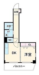 名古屋市営東山線 池下駅 徒歩7分の賃貸マンション 1階1DKの間取り