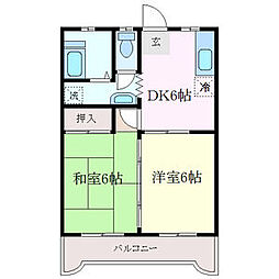 名古屋市営東山線 本山駅 徒歩2分の賃貸アパート 2階2DKの間取り