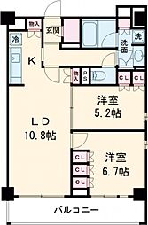 レジディア中落合Ｂ棟 7階2LDKの間取り