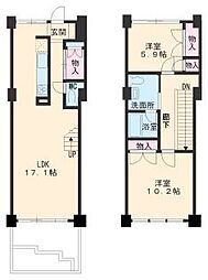 名古屋市営東山線 覚王山駅 徒歩7分の賃貸マンション 1階2LDKの間取り
