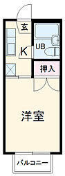 サマックス　Ｂ 2階1Kの間取り