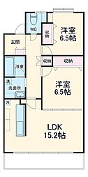 名古屋市営東山線 一社駅 徒歩20分の賃貸マンション 2階2LDKの間取り